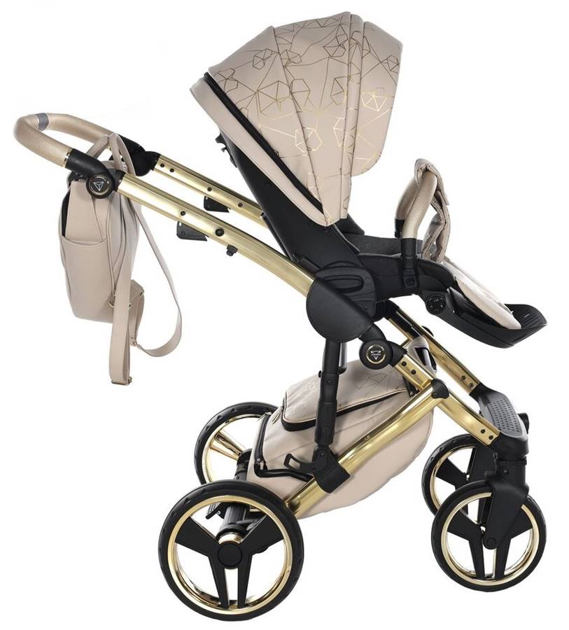 JUNAMA HEART 07 Beżowy | Wózek Dziecięcy 4w1 Złoty